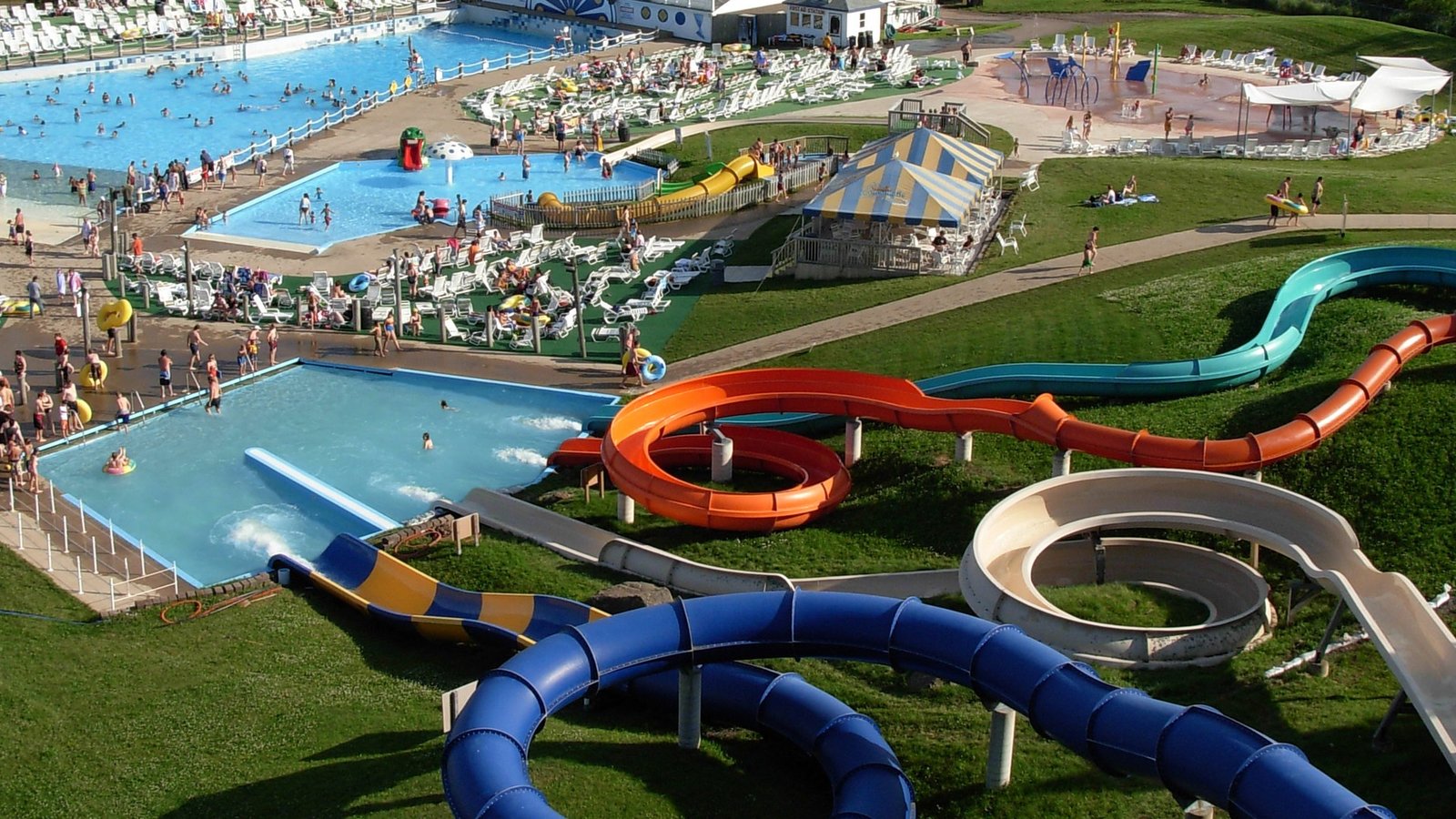 The Torpedo drop capsule slide and wave pool at Magic Mountain water park in Moncton, New Brunswick